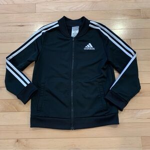 Adidas track jacket youth girls size medium 10/12 zip up athletic sweatshirt